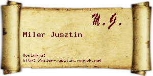Miler Jusztin névjegykártya